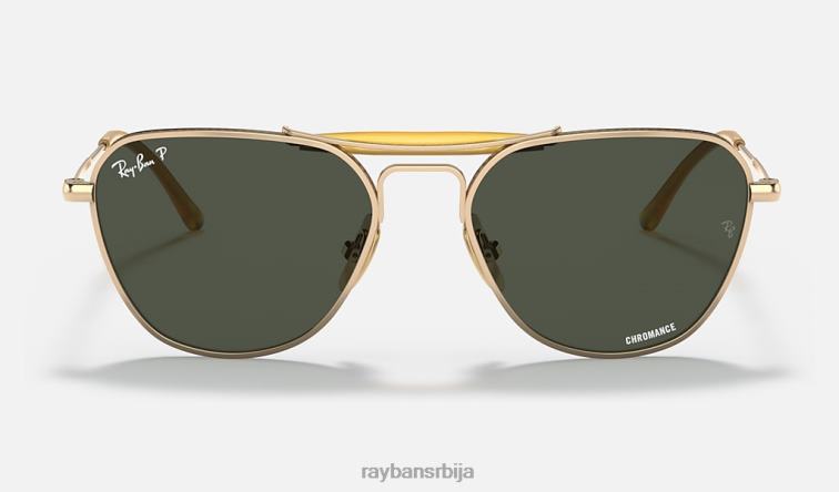 Ray-Ban рб8064 титанијум P0HP1221 наочаре за сунце полирано златно/тамно зелено мушкарци