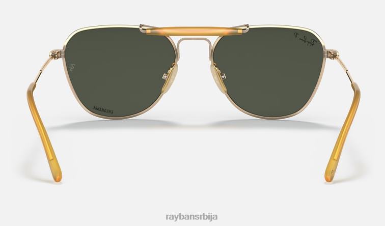 Ray-Ban рб8064 титанијум P0HP1221 наочаре за сунце полирано златно/тамно зелено мушкарци