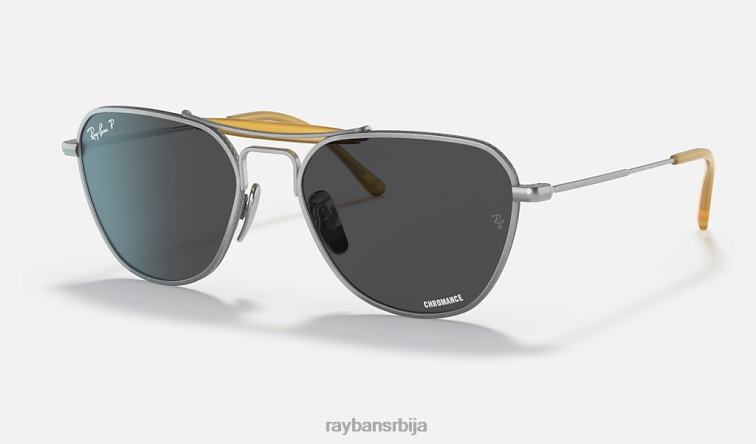Ray-Ban рб8064 титанијум P0HP1222 наочаре за сунце полирана сребрна/тамно сива мушкарци