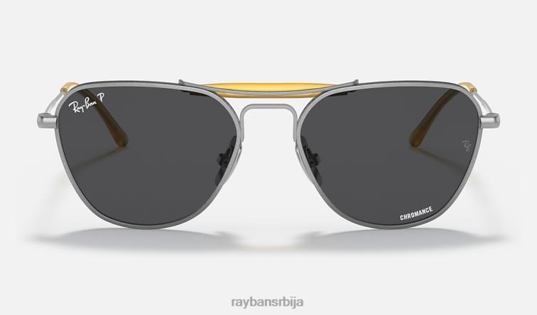 Ray-Ban рб8064 титанијум P0HP1222 наочаре за сунце полирана сребрна/тамно сива мушкарци