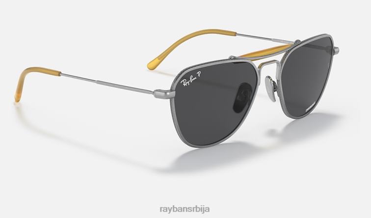 Ray-Ban рб8064 титанијум P0HP1222 наочаре за сунце полирана сребрна/тамно сива мушкарци