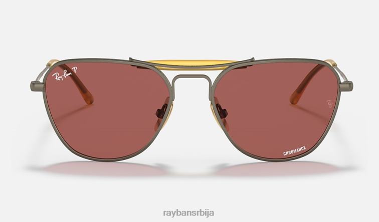 Ray-Ban рб8064 титанијум P0HP1223 наочаре за сунце мат антикно злато/љубичасто мушкарци