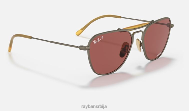 Ray-Ban рб8064 титанијум P0HP1223 наочаре за сунце мат антикно злато/љубичасто мушкарци