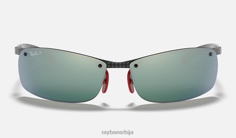 Ray-Ban рб8305м сцудериа феррари колекција P0HP1377 наочаре за сунце полирана црна/сребрна мушкарци