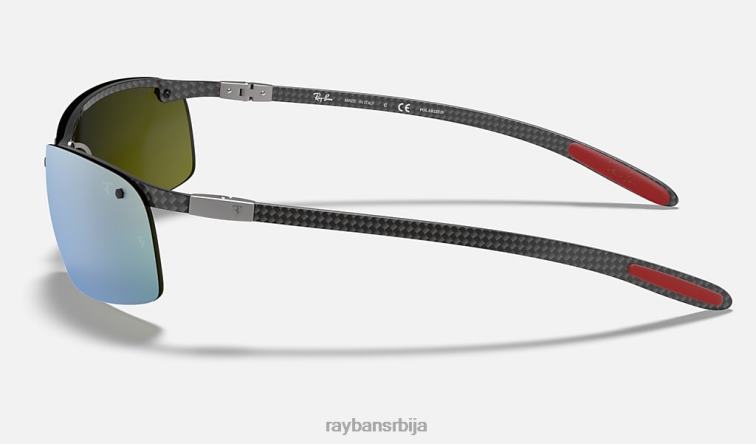 Ray-Ban рб8305м сцудериа феррари колекција P0HP1377 наочаре за сунце полирана црна/сребрна мушкарци