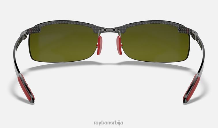Ray-Ban рб8305м сцудериа феррари колекција P0HP1377 наочаре за сунце полирана црна/сребрна мушкарци