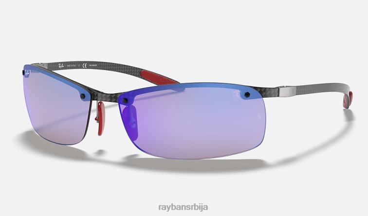 Ray-Ban рб8305м сцудериа феррари колекција P0HP1378 наочаре за сунце полирана црно/плава мушкарци