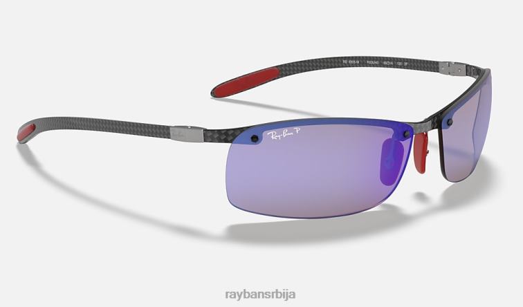 Ray-Ban рб8305м сцудериа феррари колекција P0HP1378 наочаре за сунце полирана црно/плава мушкарци