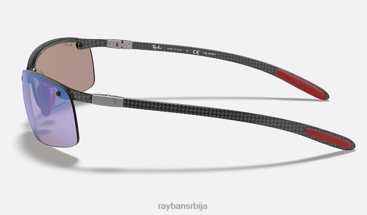 Ray-Ban рб8305м сцудериа феррари колекција P0HP1378 наочаре за сунце полирана црно/плава мушкарци