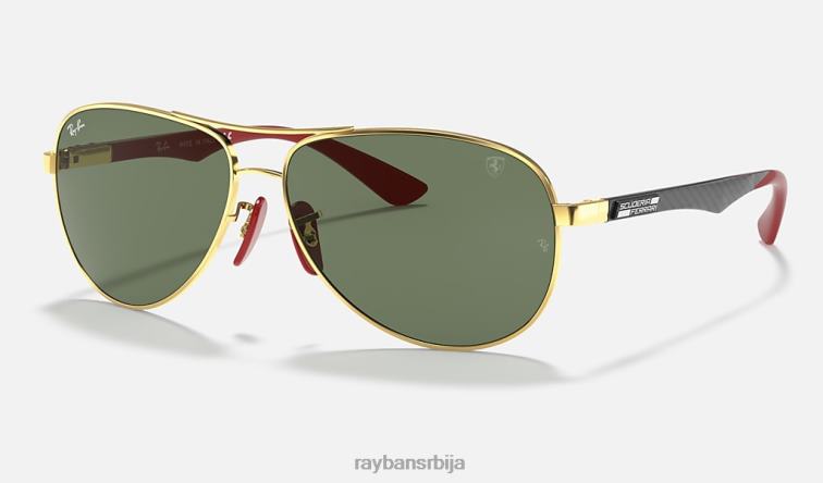 Ray-Ban рб8313м сцудериа феррари колекција P0HP958 наочаре за сунце полирано златно/зелено мушкарци