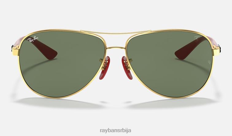 Ray-Ban рб8313м сцудериа феррари колекција P0HP958 наочаре за сунце полирано златно/зелено мушкарци