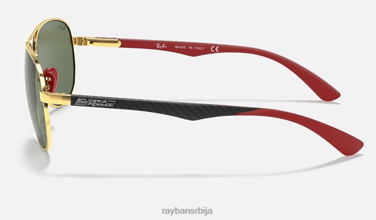 Ray-Ban рб8313м сцудериа феррари колекција P0HP958 наочаре за сунце полирано златно/зелено мушкарци
