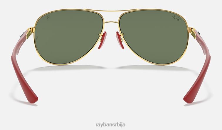 Ray-Ban рб8313м сцудериа феррари колекција P0HP958 наочаре за сунце полирано златно/зелено мушкарци