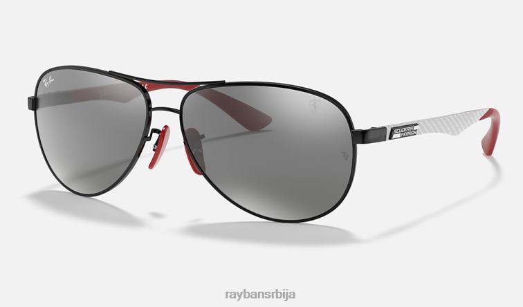 Ray-Ban рб8313м сцудериа феррари колекција P0HP959 наочаре за сунце полирана црно/сива мушкарци