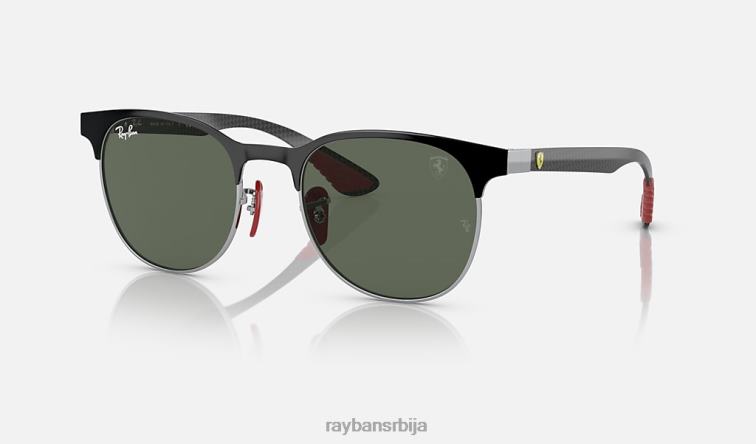 Ray-Ban рб8327м сцудериа феррари колекција P0HP1510 наочаре за сунце полирано црно на сребрно/зелено мушкарци