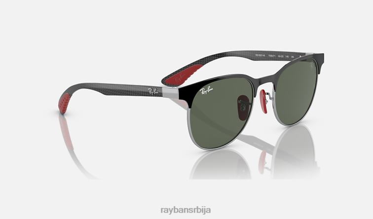 Ray-Ban рб8327м сцудериа феррари колекција P0HP1510 наочаре за сунце полирано црно на сребрно/зелено мушкарци