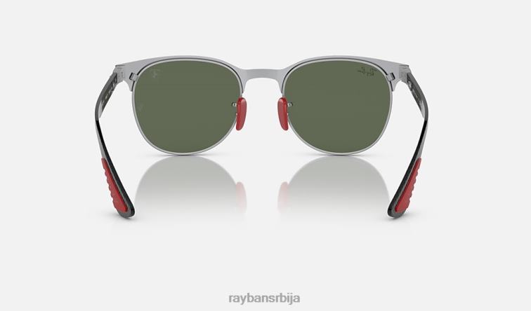 Ray-Ban рб8327м сцудериа феррари колекција P0HP1510 наочаре за сунце полирано црно на сребрно/зелено мушкарци
