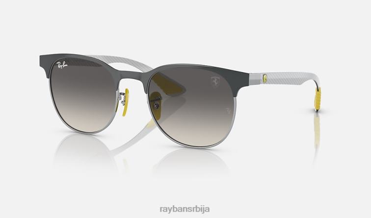 Ray-Ban рб8327м сцудериа феррари колекција P0HP1512 наочаре за сунце полирана сива на сребрно/сива мушкарци