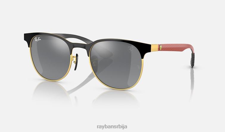 Ray-Ban рб8327м сцудериа феррари колекција P0HP1513 наочаре за сунце углачано црно на злату/сребру мушкарци