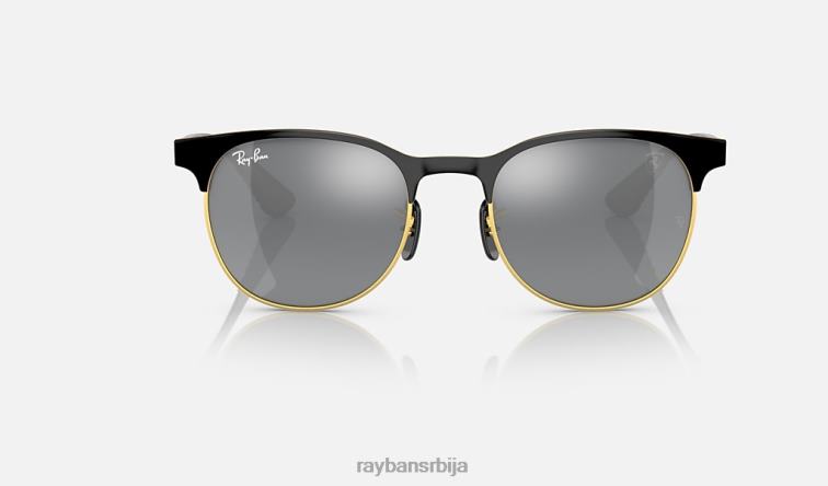 Ray-Ban рб8327м сцудериа феррари колекција P0HP1513 наочаре за сунце углачано црно на злату/сребру мушкарци