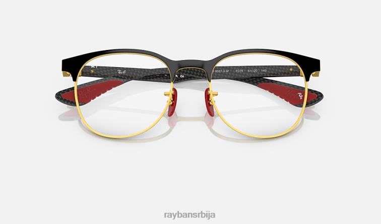 Ray-Ban рб8327м оптика сцудериа феррари колекција P0HP2209 наочаре за сунце углачано црно на злату мушкарци