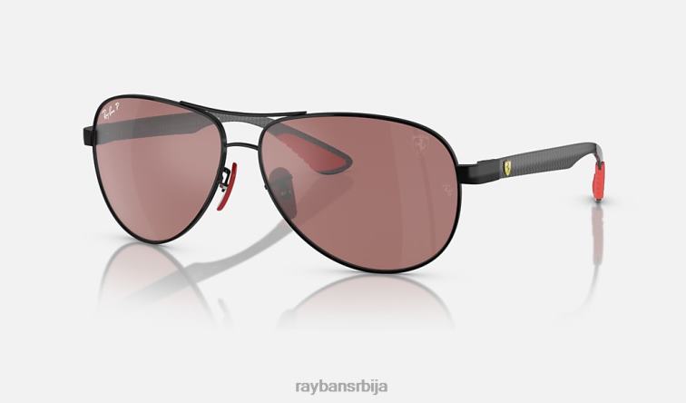 Ray-Ban рб8331м сцудериа феррари колекција P0HP378 наочаре за сунце полирана црна/љубичаста/сребрна мушкарци