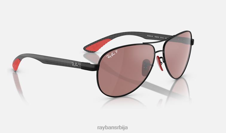 Ray-Ban рб8331м сцудериа феррари колекција P0HP378 наочаре за сунце полирана црна/љубичаста/сребрна мушкарци