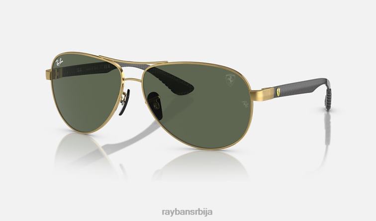 Ray-Ban рб8331м сцудериа феррари колекција P0HP379 наочаре за сунце полирано златно/тамно зелено мушкарци