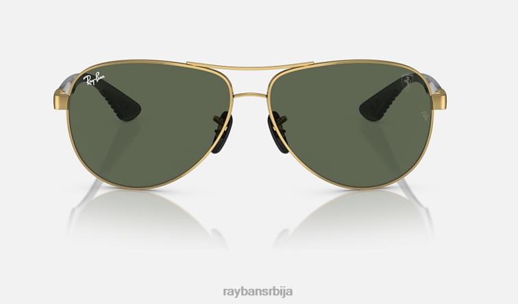 Ray-Ban рб8331м сцудериа феррари колекција P0HP379 наочаре за сунце полирано златно/тамно зелено мушкарци