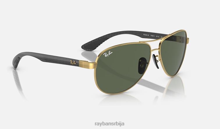 Ray-Ban рб8331м сцудериа феррари колекција P0HP379 наочаре за сунце полирано златно/тамно зелено мушкарци