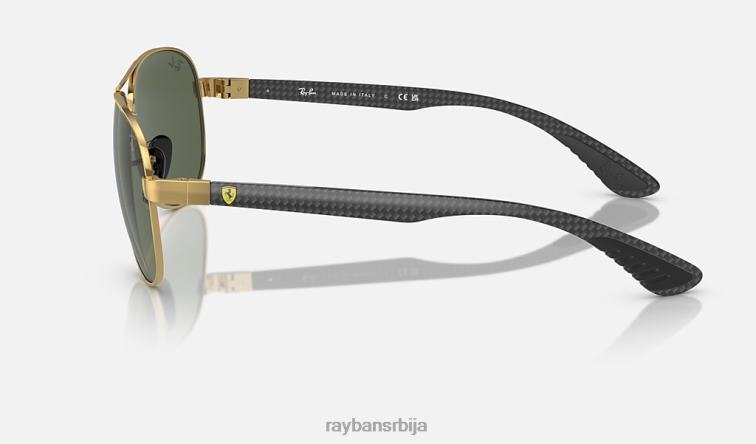 Ray-Ban рб8331м сцудериа феррари колекција P0HP379 наочаре за сунце полирано златно/тамно зелено мушкарци
