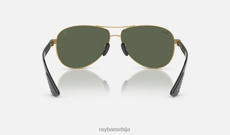 Ray-Ban рб8331м сцудериа феррари колекција P0HP379 наочаре за сунце полирано златно/тамно зелено мушкарци