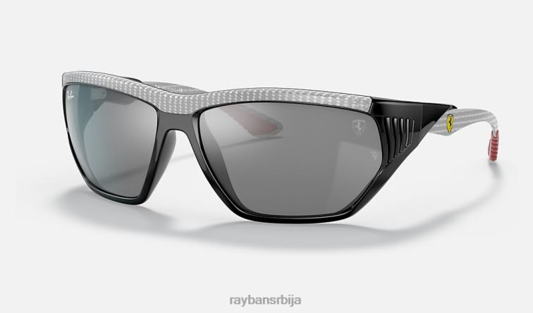Ray-Ban рб8359м сцудериа феррари колекција P0HP1200 наочаре за сунце полирана црно/сива мушкарци