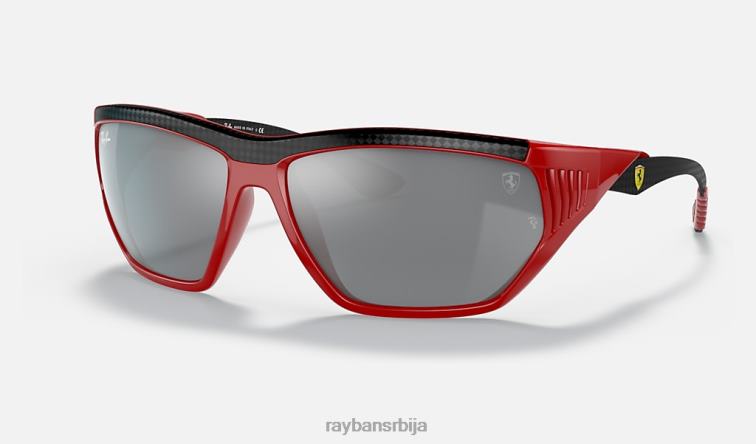 Ray-Ban рб8359м сцудериа феррари колекција P0HP1201 наочаре за сунце полирано црвено/сиво мушкарци