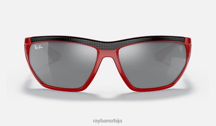 Ray-Ban рб8359м сцудериа феррари колекција P0HP1201 наочаре за сунце полирано црвено/сиво мушкарци