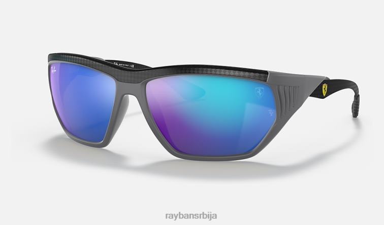 Ray-Ban рб8359м сцудериа феррари колекција P0HP1202 наочаре за сунце полирана сива/плава мушкарци