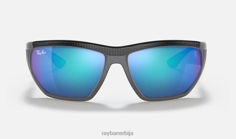 Ray-Ban рб8359м сцудериа феррари колекција P0HP1202 наочаре за сунце полирана сива/плава мушкарци