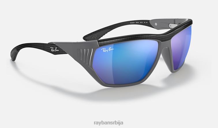 Ray-Ban рб8359м сцудериа феррари колекција P0HP1202 наочаре за сунце полирана сива/плава мушкарци