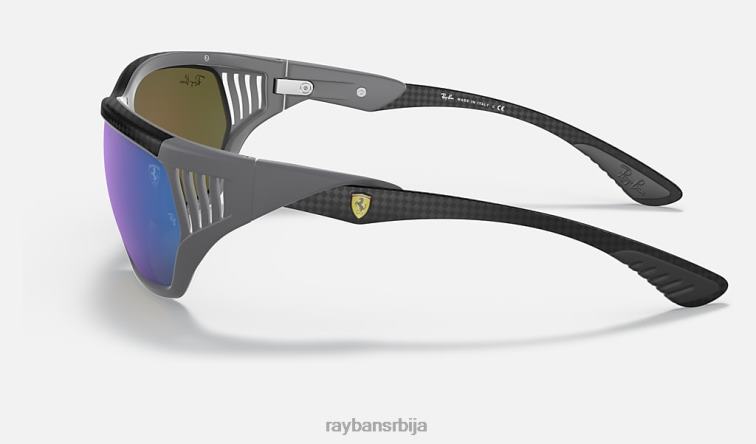 Ray-Ban рб8359м сцудериа феррари колекција P0HP1202 наочаре за сунце полирана сива/плава мушкарци