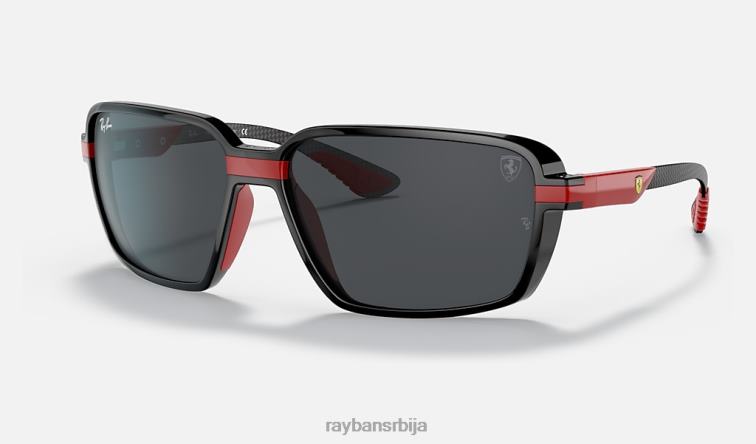 Ray-Ban рб8360м сцудериа феррари колекција P0HP1362 наочаре за сунце полирано црно/светло браон мушкарци