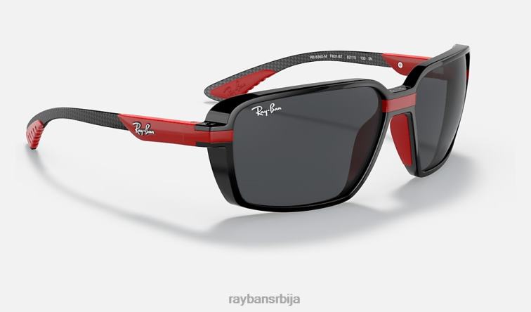 Ray-Ban рб8360м сцудериа феррари колекција P0HP1362 наочаре за сунце полирано црно/светло браон мушкарци
