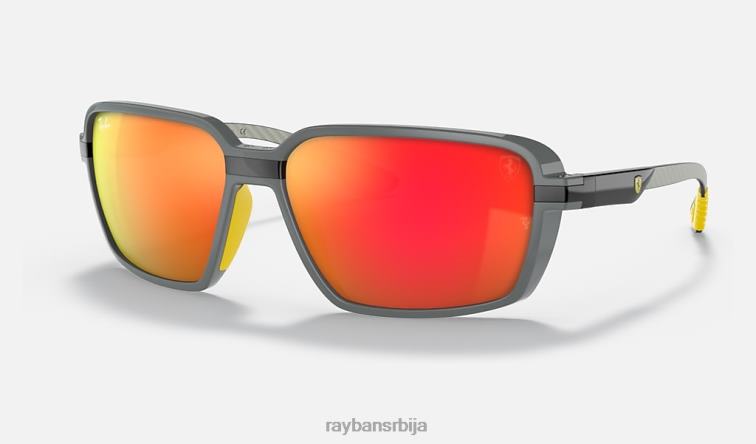 Ray-Ban рб8360м сцудериа феррари колекција P0HP1363 наочаре за сунце полирана сива/црвена мушкарци