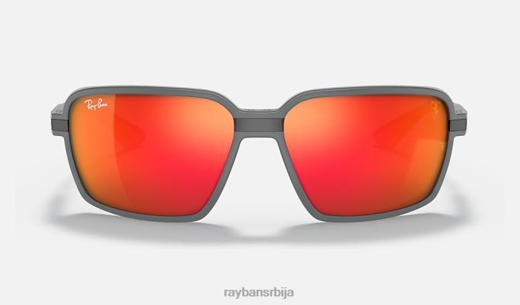 Ray-Ban рб8360м сцудериа феррари колекција P0HP1363 наочаре за сунце полирана сива/црвена мушкарци