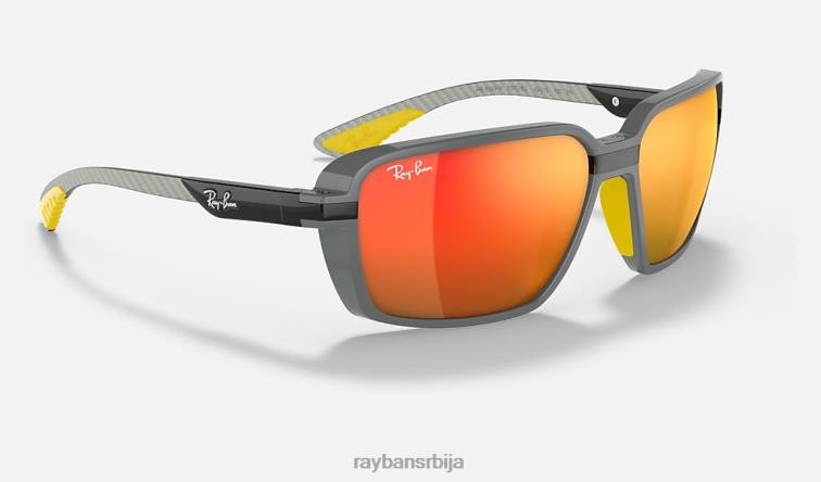 Ray-Ban рб8360м сцудериа феррари колекција P0HP1363 наочаре за сунце полирана сива/црвена мушкарци