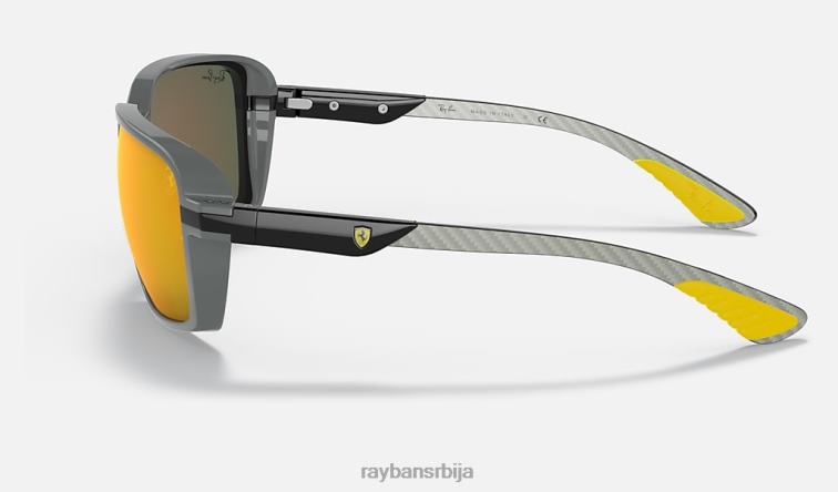 Ray-Ban рб8360м сцудериа феррари колекција P0HP1363 наочаре за сунце полирана сива/црвена мушкарци