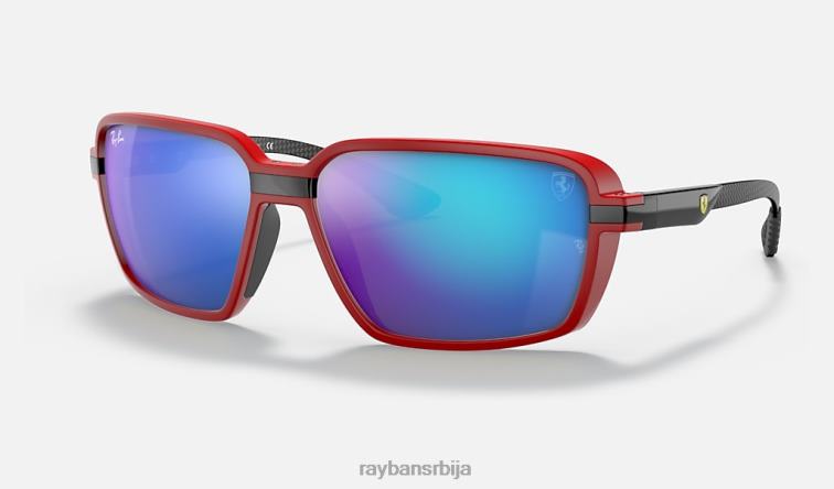Ray-Ban рб8360м сцудериа феррари колекција P0HP1365 наочаре за сунце мат црвена/плава мушкарци