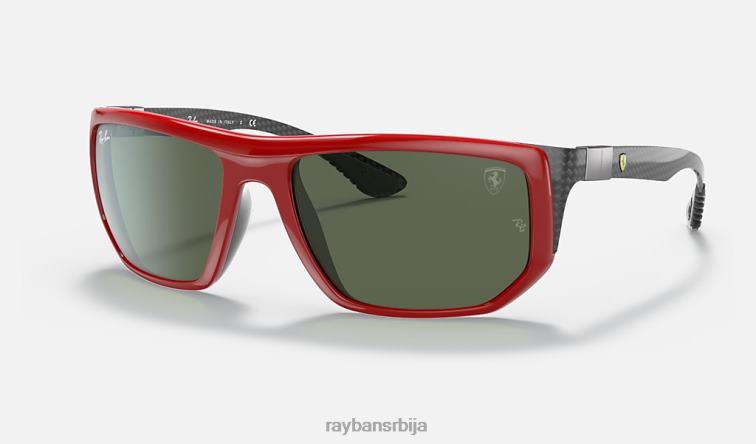 Ray-Ban рб8361м сцудериа феррари колекција P0HP1449 наочаре за сунце полирано црвено/тамно зелено мушкарци