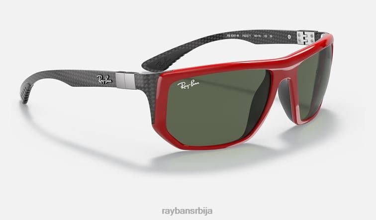Ray-Ban рб8361м сцудериа феррари колекција P0HP1449 наочаре за сунце полирано црвено/тамно зелено мушкарци