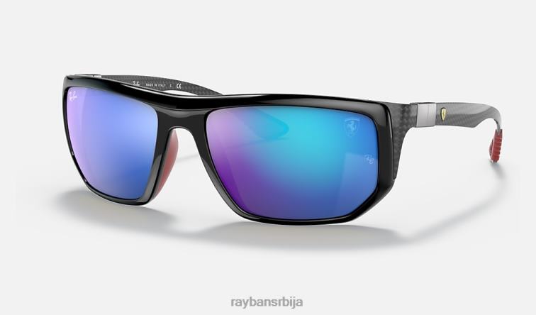 Ray-Ban рб8361м сцудериа феррари колекција P0HP1450 наочаре за сунце полирана црно/плава мушкарци