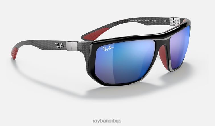 Ray-Ban рб8361м сцудериа феррари колекција P0HP1450 наочаре за сунце полирана црно/плава мушкарци